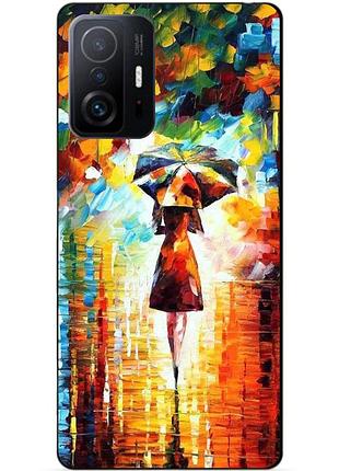 Чехол силиконовый бампер для xiaomi 11t с рисунком прогулка