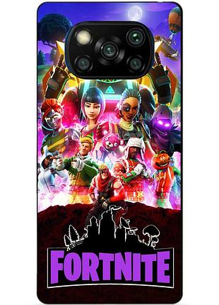 Силиконовый бампер чехол для xiaomi poco x3 с рисунком fortnite фортнайт