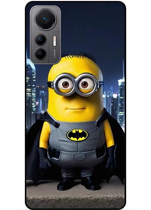 Чехол силиконовый бампер для xiaomi 12 lite с рисунком миньон бэтмен minion