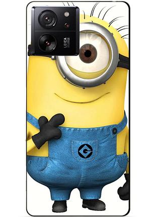 Силиконовый бампер чехол для xiaomi 13t с рисунком миньон кевин minion
