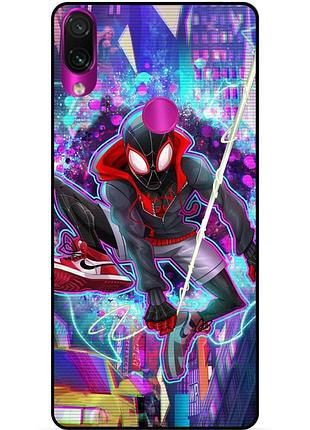 Силиконовый бампер чехол для huawei p40 lite e с картинкой spider man человек паук майлз моралес