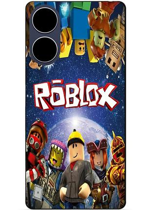 Силиконовый бампер чехол для oppo a17 с рисунком роблокс roblox