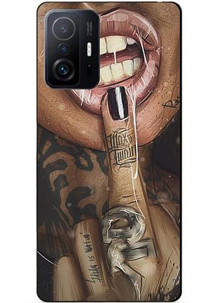 Чехол силиконовый бампер для xiaomi 11t с рисунком swag