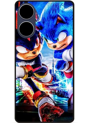 Силиконовый чехол бампер для oppo a17 с картинкой соник sonik шэдоу