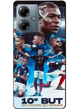 Силиконовый бампер чехол для motorola moto g14 с рисунком мбаппе франция mbappe