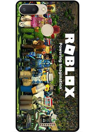 Силиконовый чехол бампер для xiaomi redmi 6 с картинкой роблокс roblox