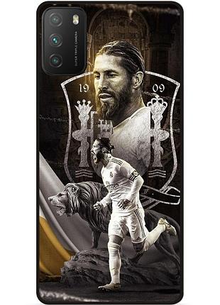 Чехол силиконовый бампер для xiaomi poco m3 с рисунком sergio ramos серхио рамос real