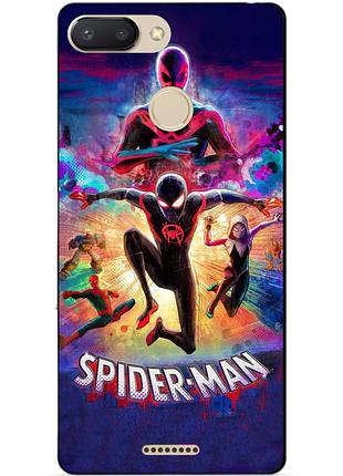 Силиконовый бампер чехол для xiaomi redmi 6 spider man человек паук майлз моралес
