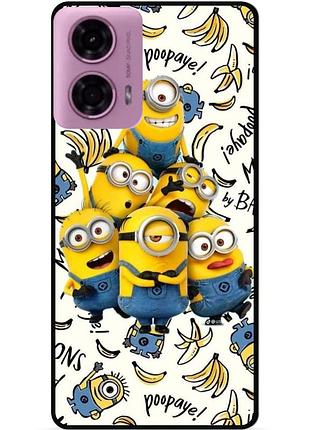 Силиконовый бампер чехол для motorola moto g24 power с рисунком minion миньоны