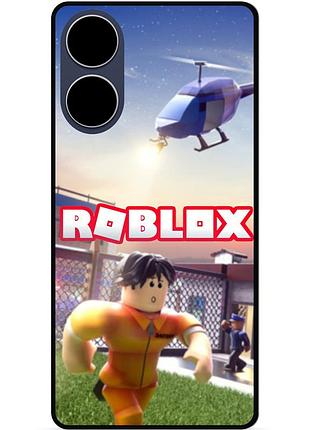 Силиконовый чехол бампер для oppo a17 с картинкой roblox роблокс