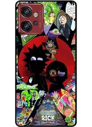 Силиконовый чехол бампер для motorola moto g32 с рисунком rick and morty рик и морти