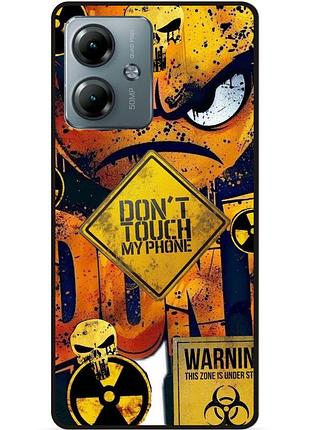 Чехол силиконовый бампер для motorola moto g14 с рисунком глаза dont touch my phone