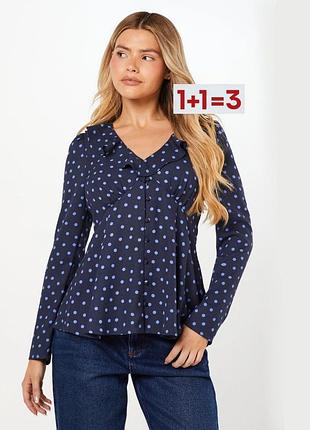 1+1=3 🎁 милейшая блуза в горох с оборками от dorothy perkins