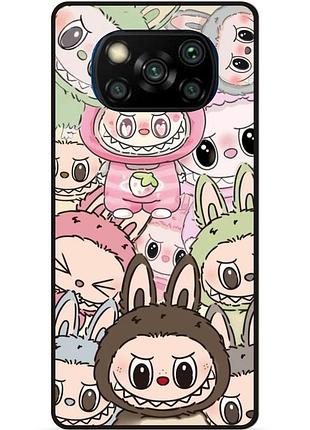 Силиконовый чехол бампер для xiaomi poco x3 с рисунком лабубу labubu