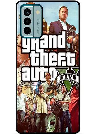Чехол силиконовый бампер для nokia g22 с рисунком гта gta