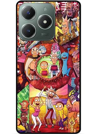 Силиконовый чехол бампер для infinix hot 40i (x6528b) с картинкой rick and morty рик и морти