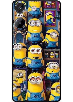 Силиконовый бампер чехол для tecno pova 5 с картинкой миньоны minion