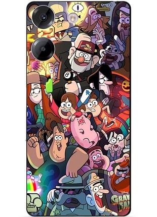 Силиконовый бампер чехол для tecno camon 20 pro с рисунком гравити фолз gravity falls