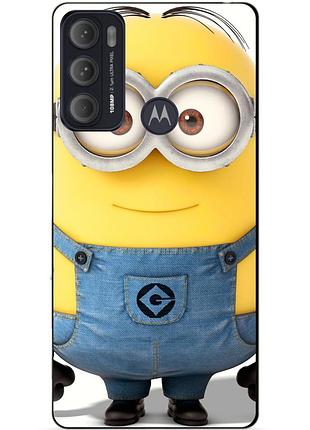Силиконовый бампер чехол для motorola moto g60 с рисунком миньон стюарт minion