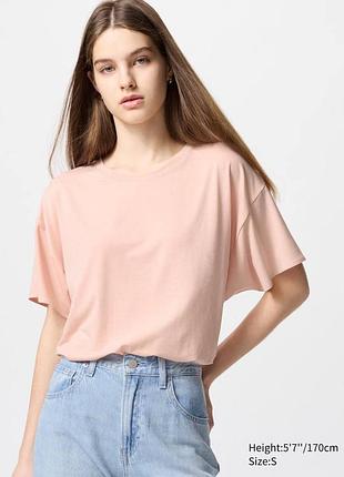Футболка uniqlo пудрова airism seamless t-shirt