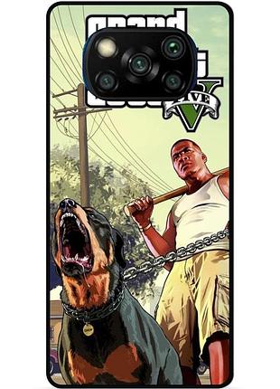 Чехол силиконовый бампер для xiaomi poco x3 с картинкой гта gta