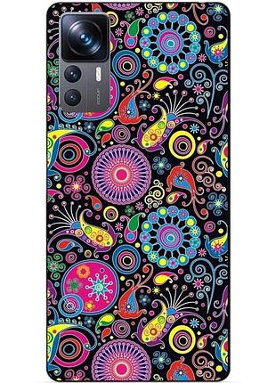 Чехол силиконовый бампер для xiaomi 12t pro с рисунком восточные узоры