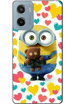 Силіконовий чохол бампер для motorola moto e15 з малюнком міньйон боб minion