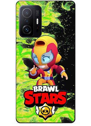 Чехол силиконовый бампер для xiaomi 11t pro с героем бравл макс brawl