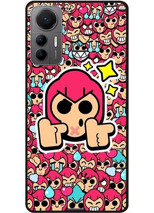 Силиконовый бампер чехол для xiaomi 12 lite стикеры бравл кольт brawl