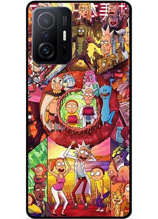 Силиконовый чехол бампер для xiaomi 11t pro с картинкой rick and morty рик и морти