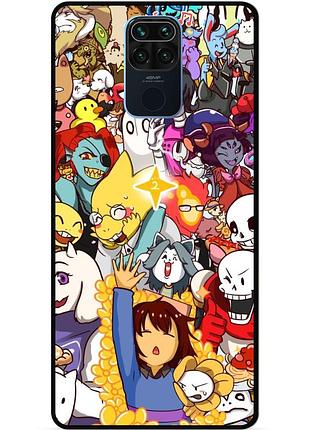 Силиконовый чехол бампер для xiaomi redmi note 9 с рисунком undertale андертейл