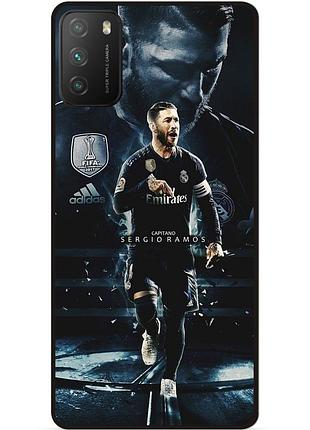 Силіконовий чохол бампер для xiaomi poco m3 з малюнком sergio ramos серхио рамос