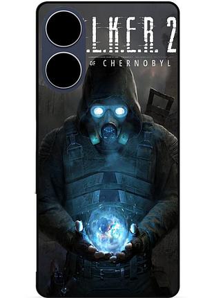 Силиконовый чехол бампер для oppo a17 с картинкой сталкер stalker
