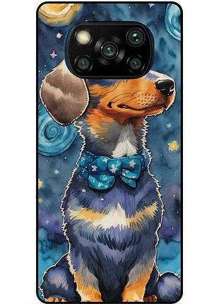 Силиконовый бампер чехол для xiaomi poco x3 с рисунком пес звездная ночь ван гог