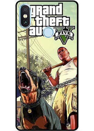 Силіконовий бампер чохол для xiaomi redmi note 6 pro з малюнком gta гта