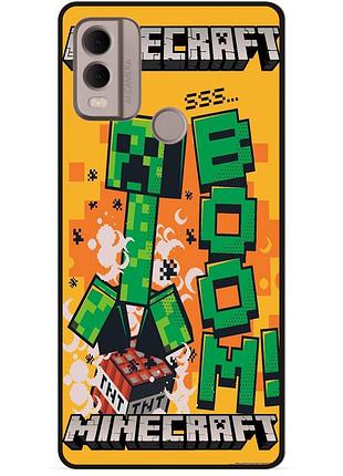 Силиконовый чехол бампер для nokia g11 plus стив minecraft крипер майнкрафт