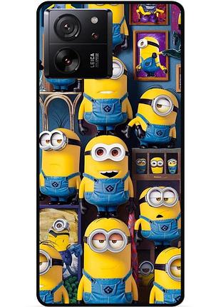 Силиконовый бампер чехол для xiaomi 13t с картинкой миньоны minion