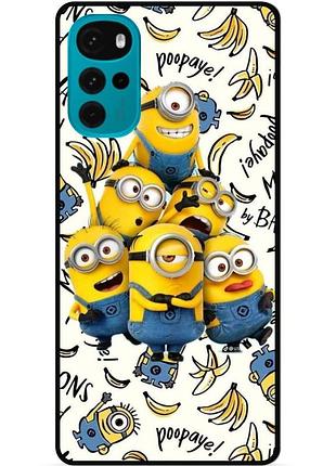 Силиконовый бампер чехол для motorola moto g22 с рисунком minion миньоны