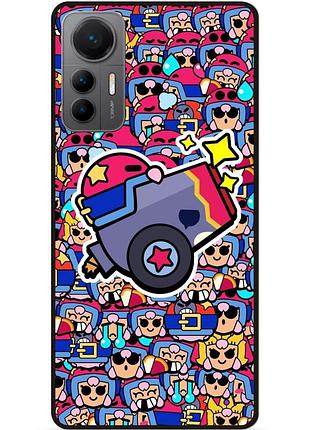 Силиконовый бампер чехол для xiaomi 12 lite стикеры бравл бонни brawl