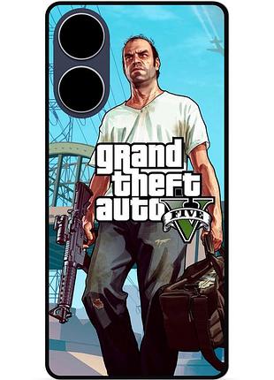 Силиконовый чехол бампер для oppo a17 с рисунком гта gta