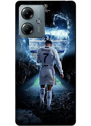 Силиконовый бампер чехол для motorola moto g14 с рисунком ronaldo роналдо