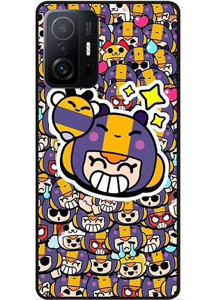 Силіконовий чохол бампер для xiaomi 11t pro стікери бравл беа brawl