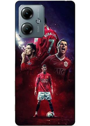 Силіконовий чохол бампер для motorola moto g14 з малюнком ronaldo mu роналдо