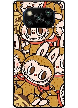 Силиконовый чехол бампер для xiaomi poco x3 с картинкой labubu лабубу