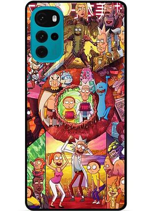 Силиконовый чехол бампер для motorola moto g22 с картинкой rick and morty рик и морти