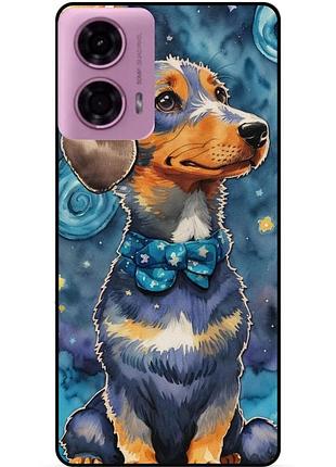 Силиконовый бампер чехол для motorola moto g85 5g с рисунком пес звездная ночь ван гог