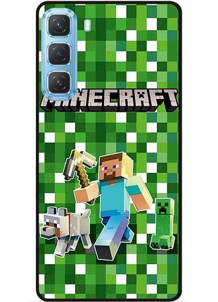 Силиконовый бампер чехол для infinix hot 60 pro (x6885) стив minecraft крипер майнкрафт