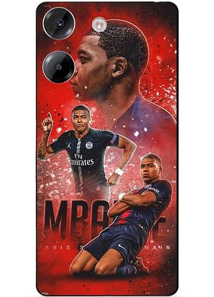 Силиконовый бампер чехол для tecno camon 20 pro с рисунком мбаппе psg mbappe