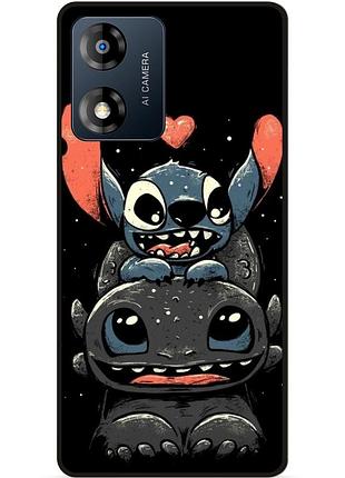 Силиконовый чехол бампер для motorola moto e14 с рисунком stitch стич