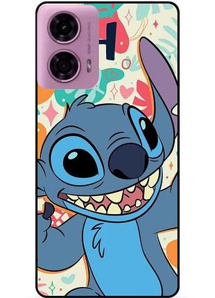 Силиконовый бампер чехол для motorola edge 50 fusion с рисунком stitch стич